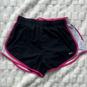 Nike Women's Black Shorts with Pink Trim